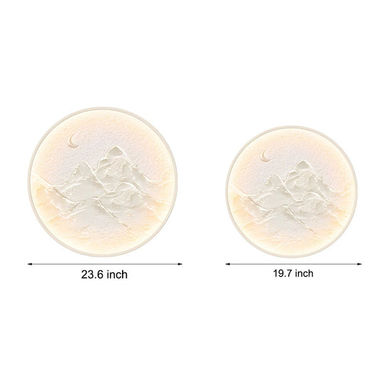 Nordic Moon Wall Sconce – Round Mountain Moon Decorative Painting Lamp