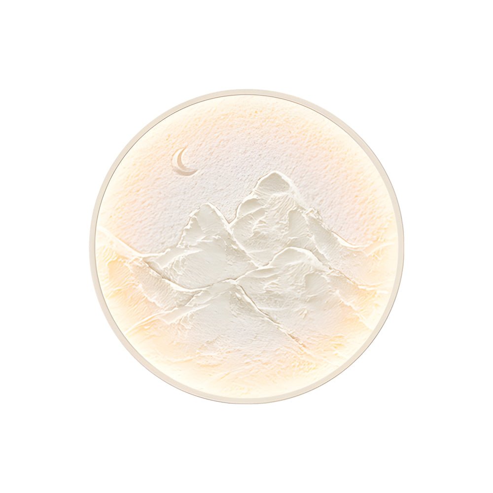 Nordic Moon Wall Sconce – Round Mountain Moon Decorative Painting Lamp