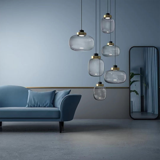 Nordic Postmodern Minimalist Warm Light LED Glass Pendant Light for Bedside or Dining Table