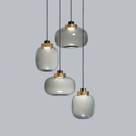 Nordic Postmodern Minimalist Warm Light LED Glass Pendant Light for Bedside or Dining Table