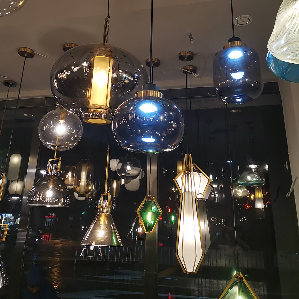 Nordic Postmodern Minimalist Warm Light LED Glass Pendant Light for Bedside or Dining Table