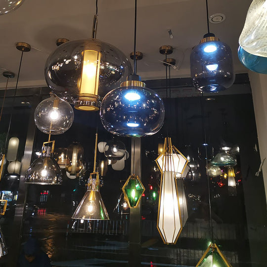 Nordic Postmodern Minimalist Warm Light LED Glass Pendant Light for Bedside or Dining Table