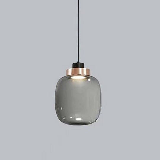 Nordic Postmodern Minimalist Warm Light LED Glass Pendant Light for Bedside or Dining Table