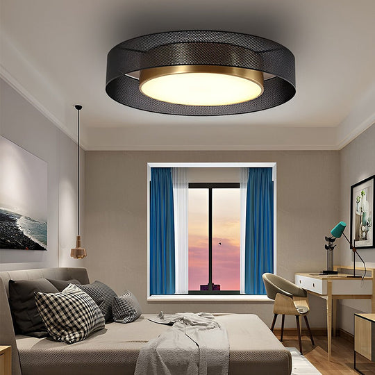Nordic Round Dimmable LED Ceiling Light – Flush Mount with Remote Control