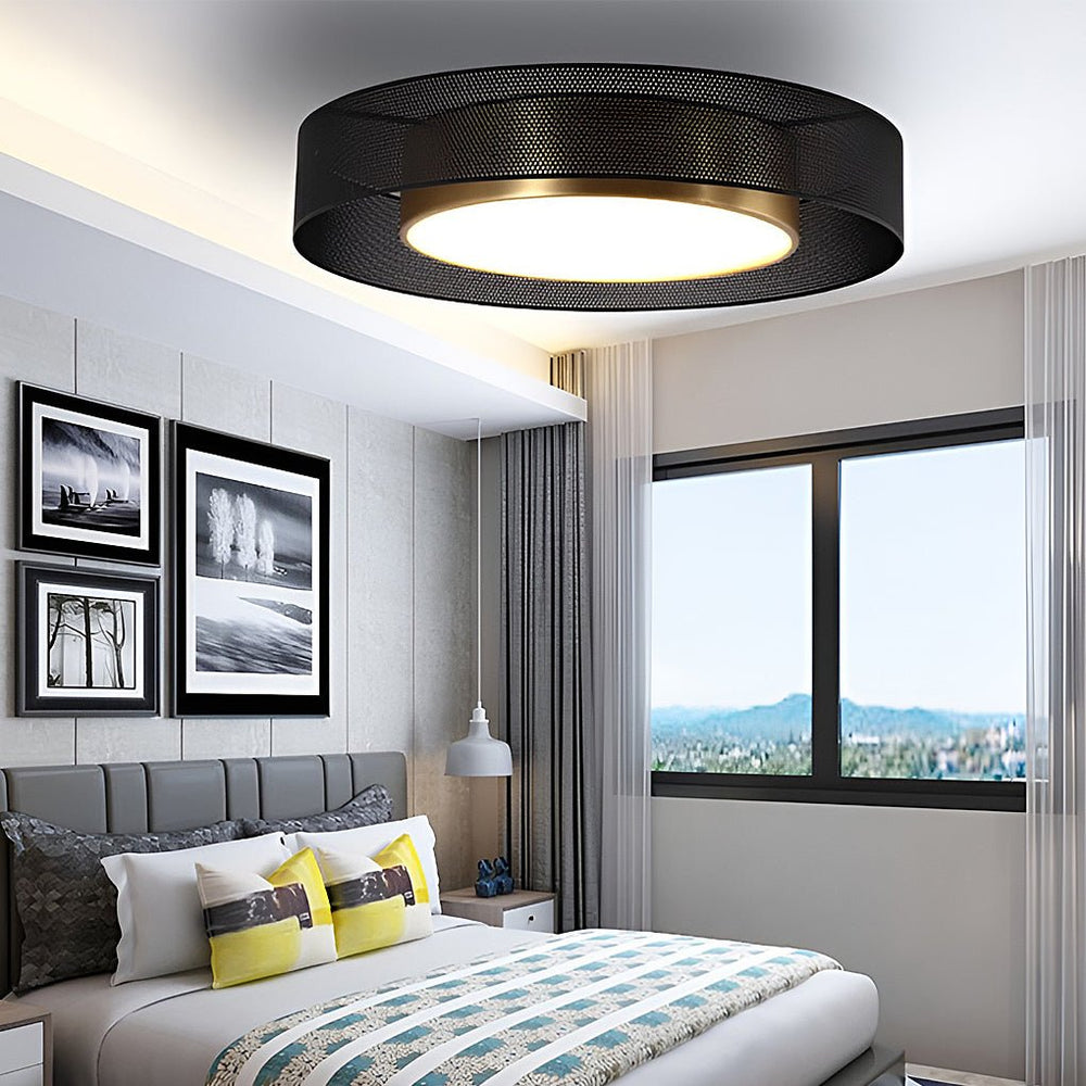 Nordic Round Dimmable LED Ceiling Light – Flush Mount with Remote Control