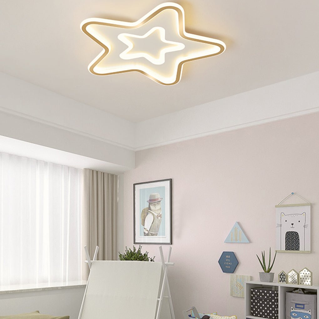 Nordic Simple LED Ultra-thin Five-Pointed Star Ceiling Light for Kids’ Bedroom