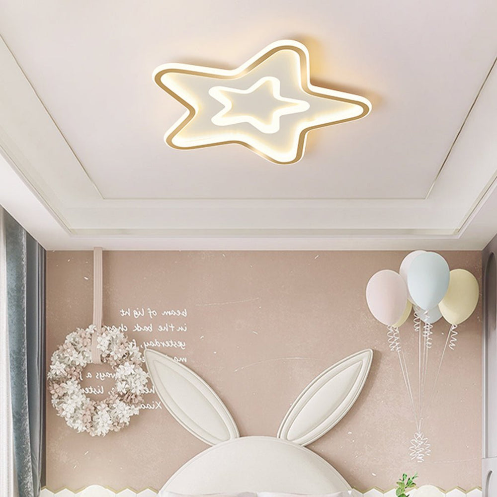 Nordic Simple LED Ultra-thin Five-Pointed Star Ceiling Light for Kids’ Bedroom
