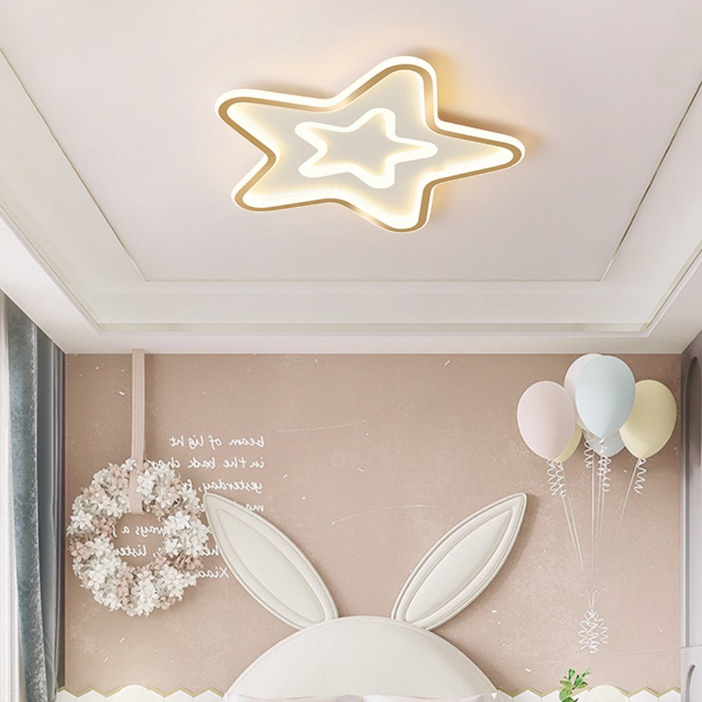 Nordic Simple LED Ultra-thin Five-Pointed Star Ceiling Light for Kids’ Bedroom