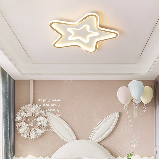 Nordic Simple LED Ultra-thin Five-Pointed Star Ceiling Light for Kids’ Bedroom