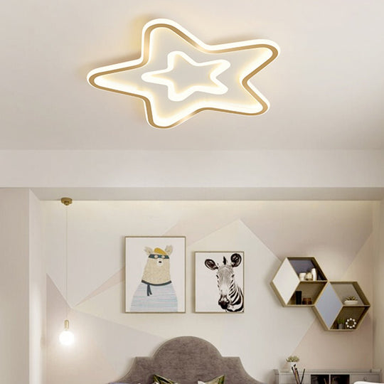 Nordic Simple LED Ultra-thin Five-Pointed Star Ceiling Light for Kids’ Bedroom