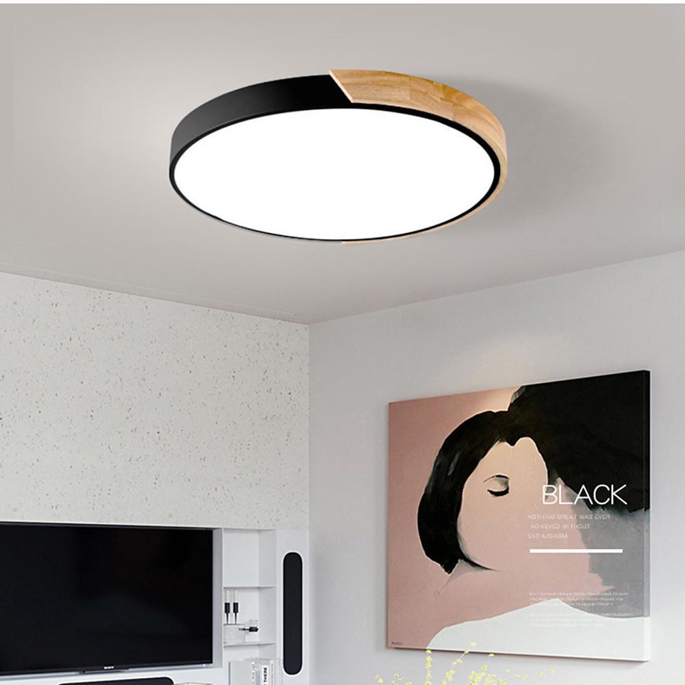 Circular LED Wood Nordic Ceiling Light