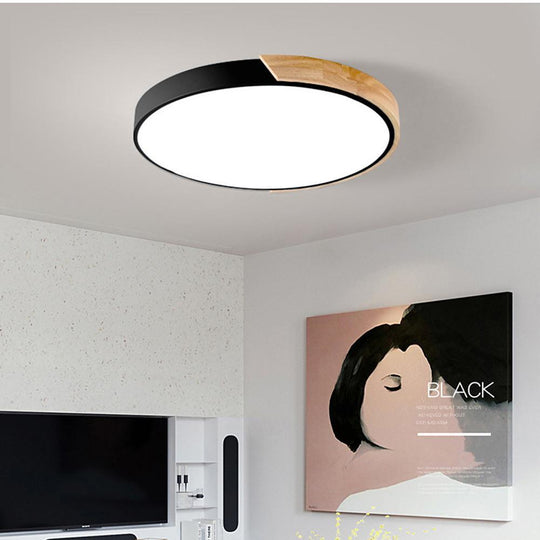 Circular LED Wood Nordic Ceiling Light