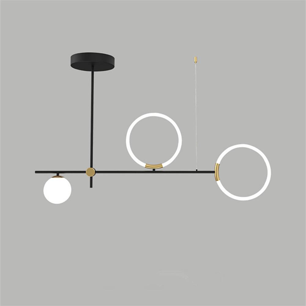 Circles LED Black Modern Chandelier Pendant Light