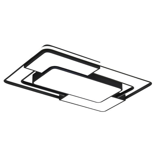 Square LED – Geometric Overlay Flush Mount Ceiling Light for Bedroom and Living Spaces