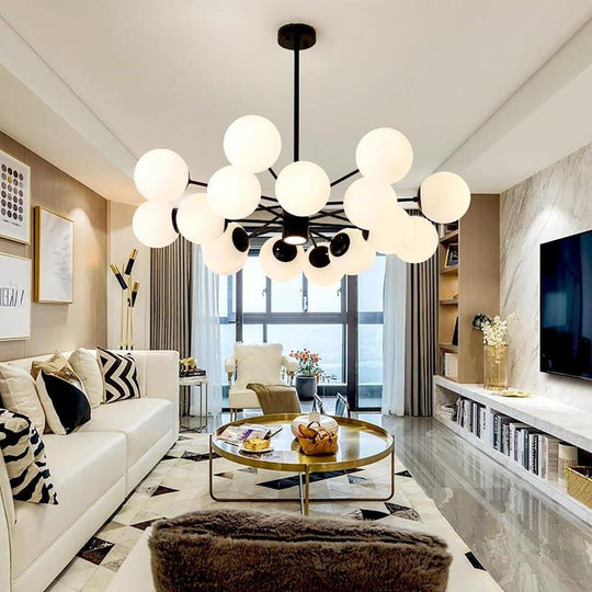 Nordic Glass Globe Cluster Chandelier