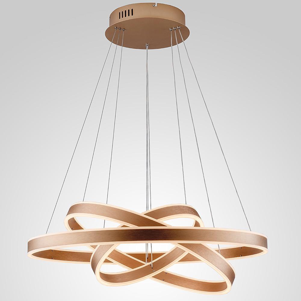 Modern Circle Foyer Chandelier – Adjustable 3-Ring LED Light