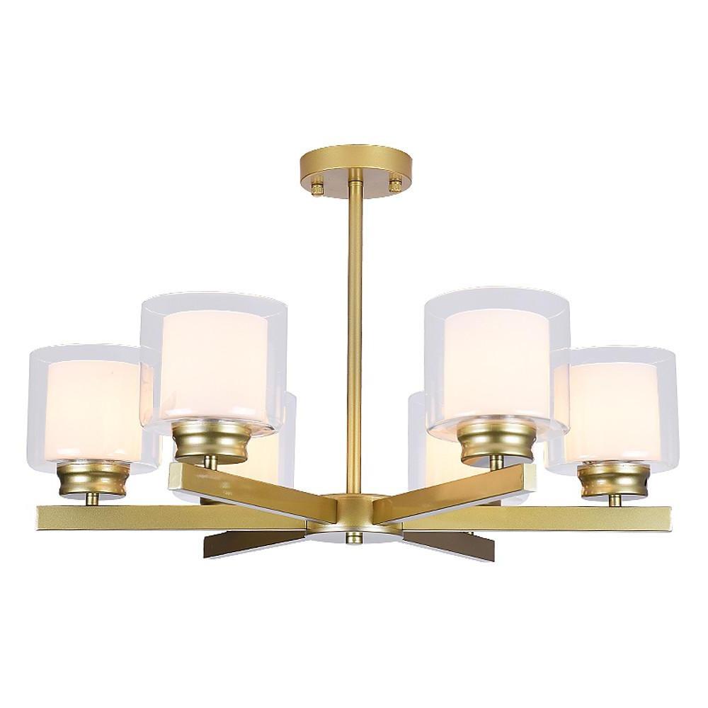 6 Light Glass Candlestick Design LED Modern Chandelier