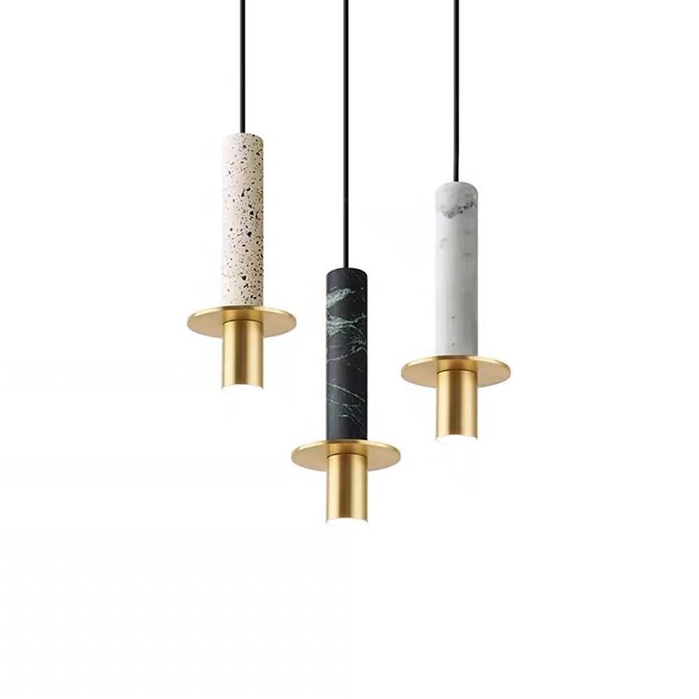 Cylindrical Glass Shade LED Pendant Ceiling Light
