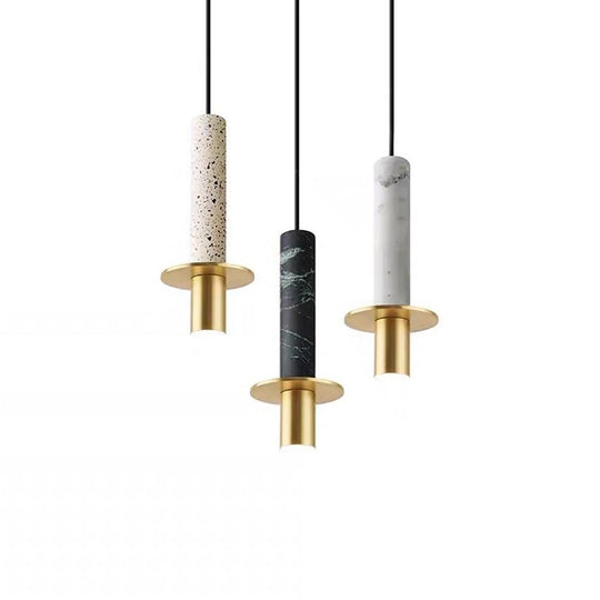 Cylindrical Glass Shade LED Pendant Ceiling Light