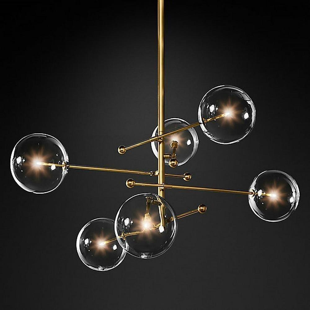 Geometrical Globe Metal Glass LED Chandelier