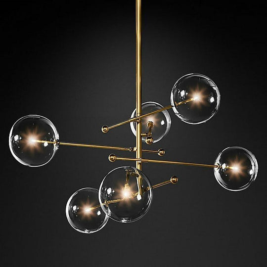 Geometrical Globe Metal Glass LED Chandelier