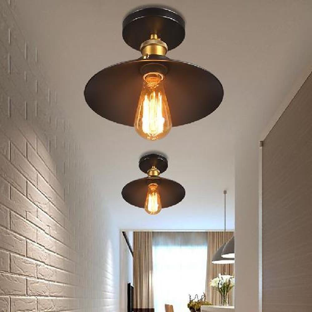 Circular Teardrop Industrial LED Semi-Flush Mount Ceiling Light