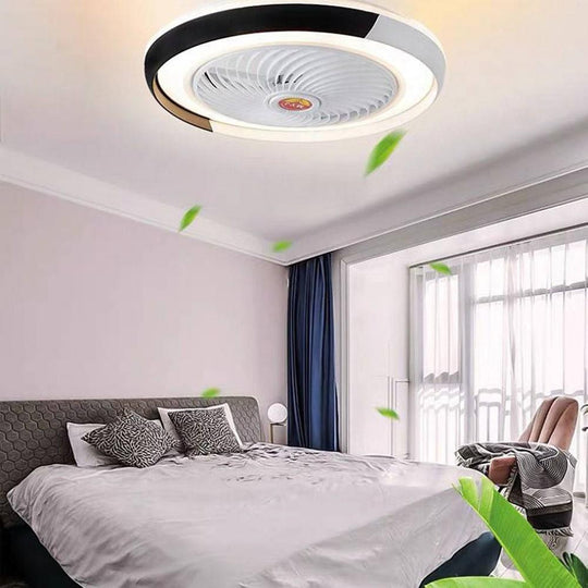 Modern Round Bladeless LED Ceiling Fan Light with Dimming