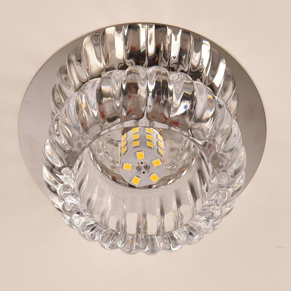 Geometric Crystal Flush Mount LED Ceiling Light