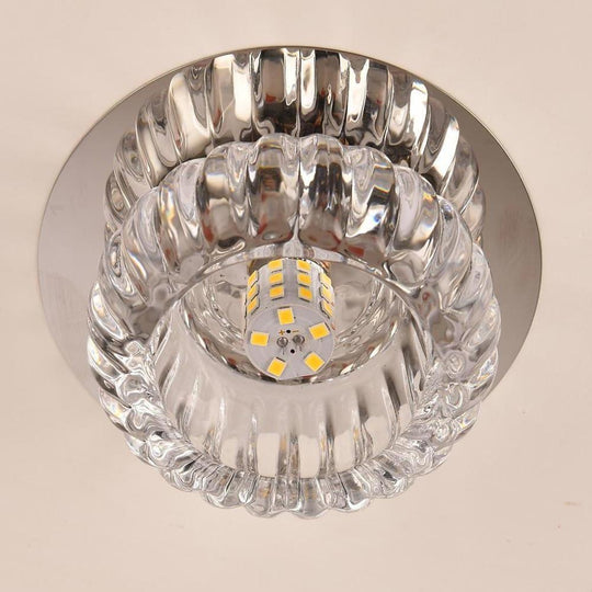 Geometric Crystal Flush Mount LED Ceiling Light