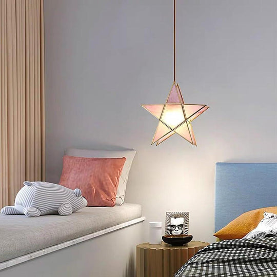 Double Star LED Copper & Glass Pendant Light