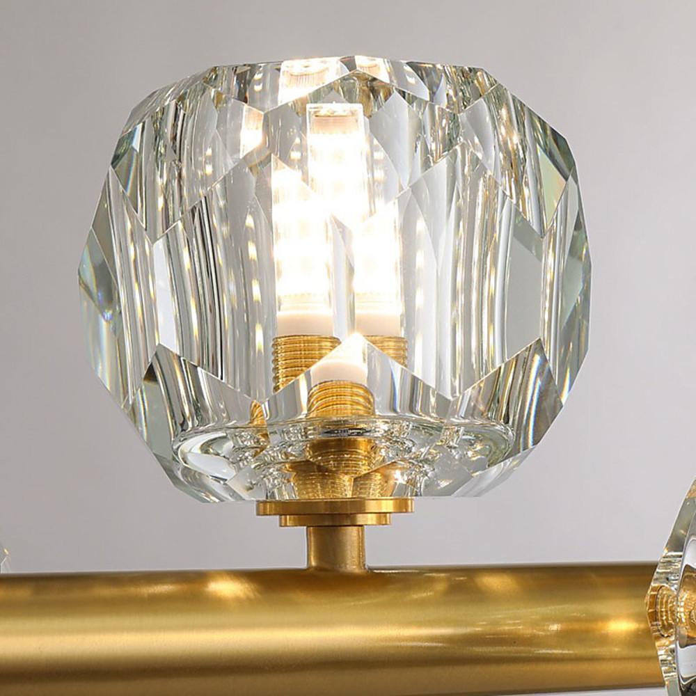 Gold Metal Crystal Globe Cluster LED Chandelier