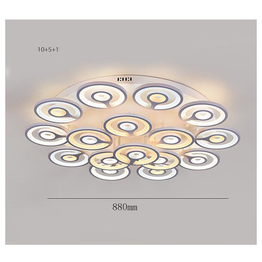 Round Flower Shaped LED Modern Flush Mount Ceiling Light