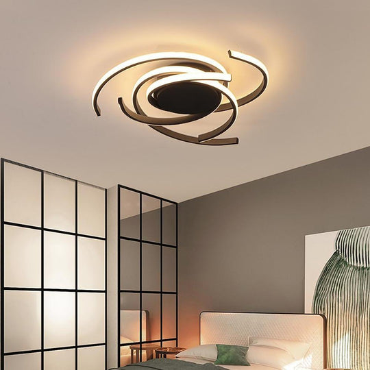 Abstract Curve Dimmable LED Nordic Ceiling Light Flush Mount Lamp