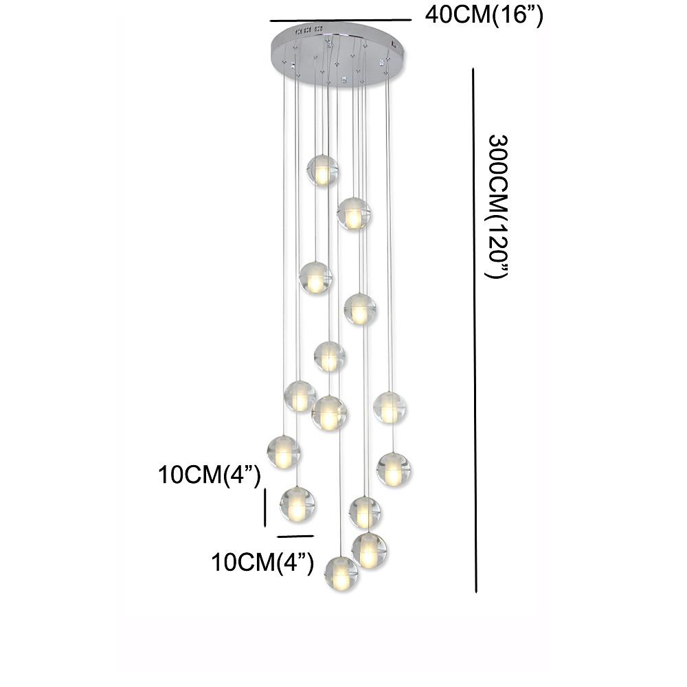 Modern Adjustable 14-Bulb Crystal LED Chandelier – Elegant Artistic Design