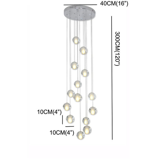 Modern Adjustable 14-Bulb Crystal LED Chandelier – Elegant Artistic Design