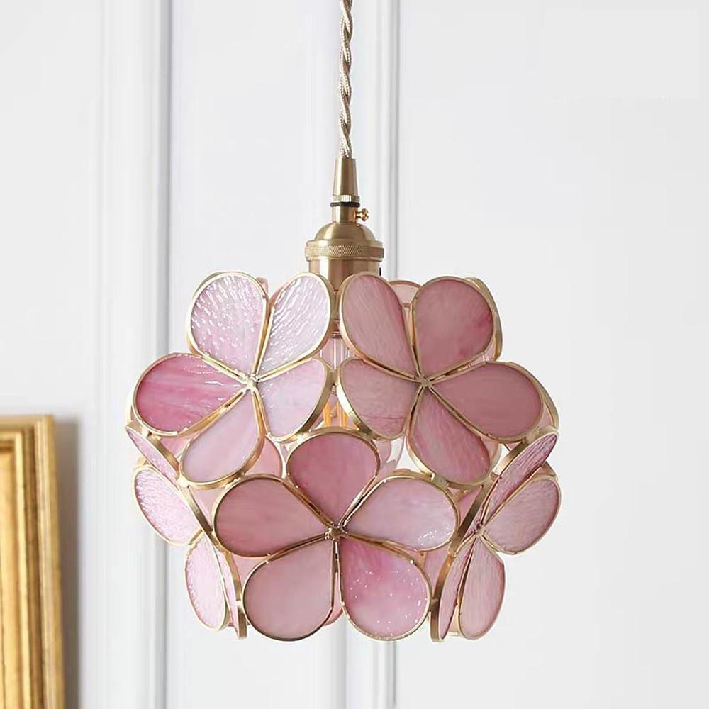 Ornate Copper Glass Pendant Light Traditional Classic Pendant Lighting