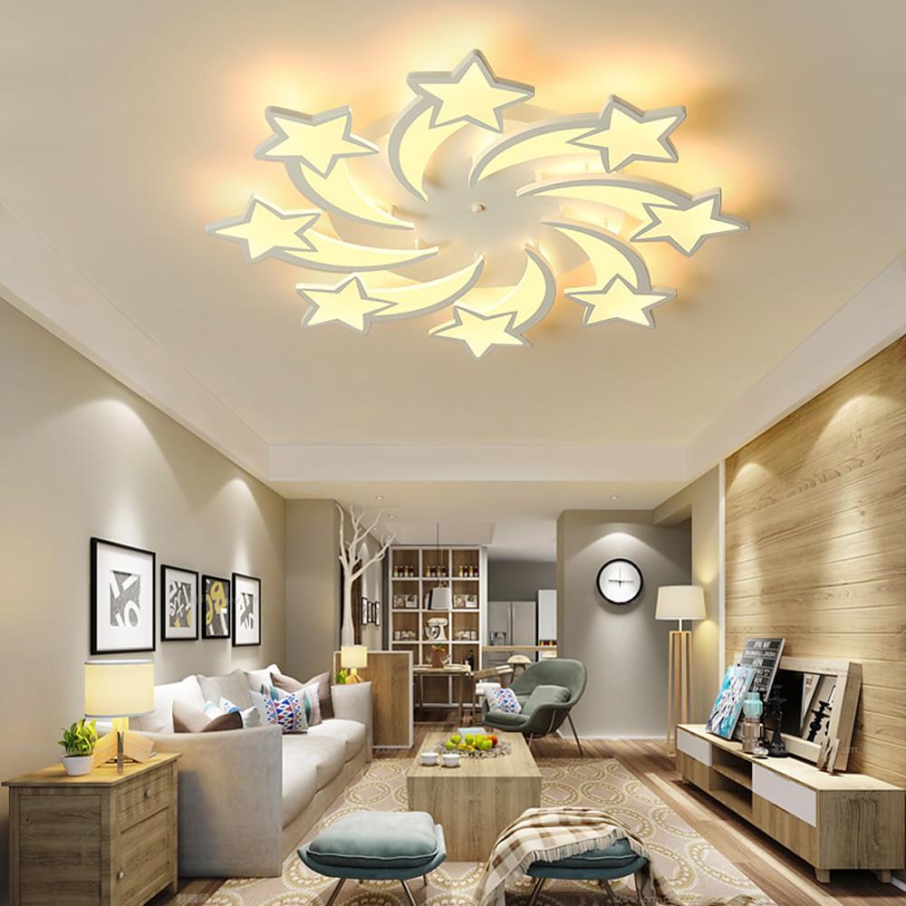 Celestial Shooting Stars LED Flush Mount Ceiling Light – Dimmable White Design