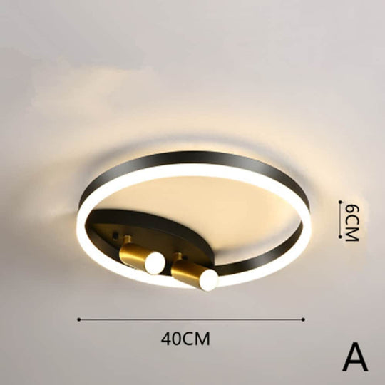 Modern Black LED Flush Mount Ceiling Light with Circle Spotlights