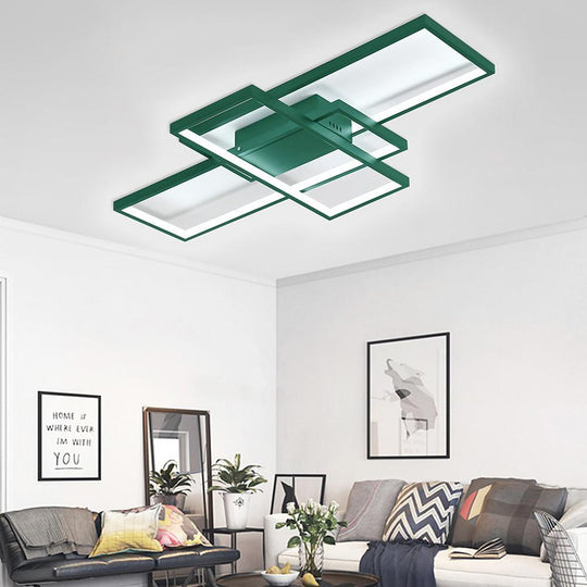 Display of Rectangles Abstract LED Flush Mount Ceiling Light