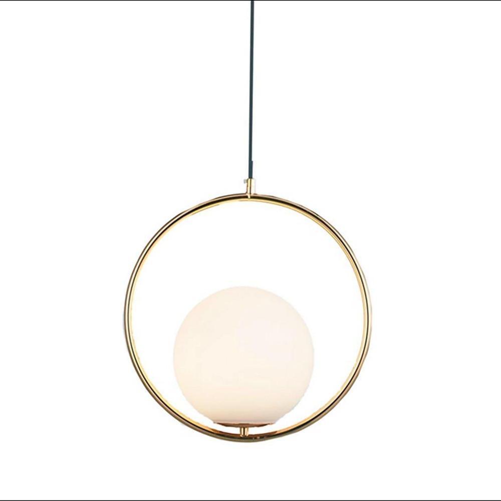 Electroplated Circle Glass Globe LED Nordic Pendant Lighting