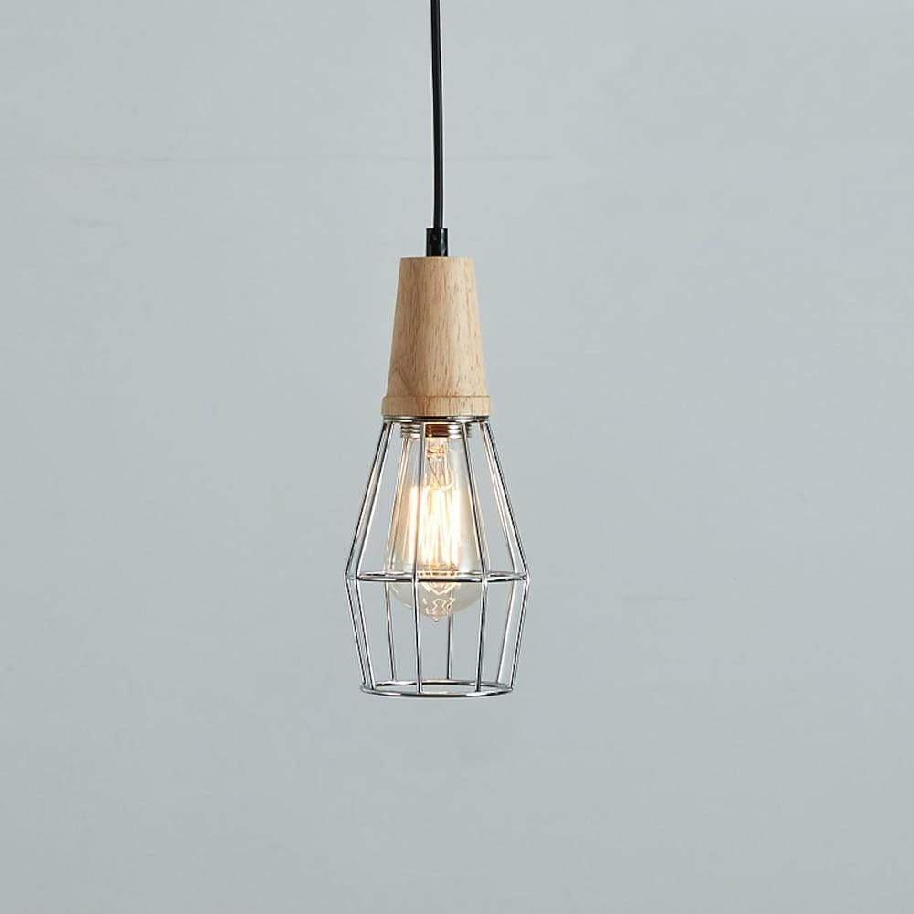 Antique Lantern Vintage Metal Wood LED Pendant Light