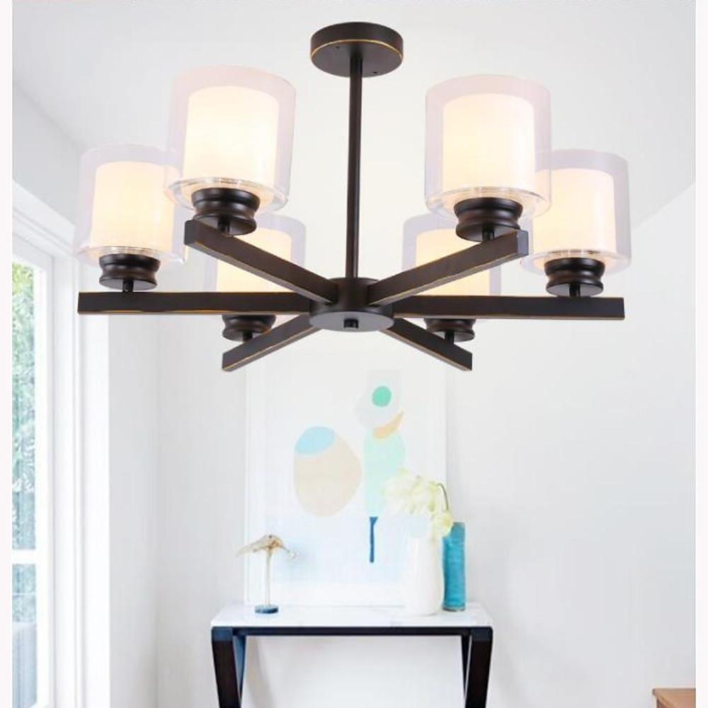 6 Light Glass Candlestick Design LED Modern Chandelier