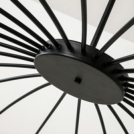 Linear Sputnik 12-Light LED Chandelier – Black Metal Modern Hanging Light
