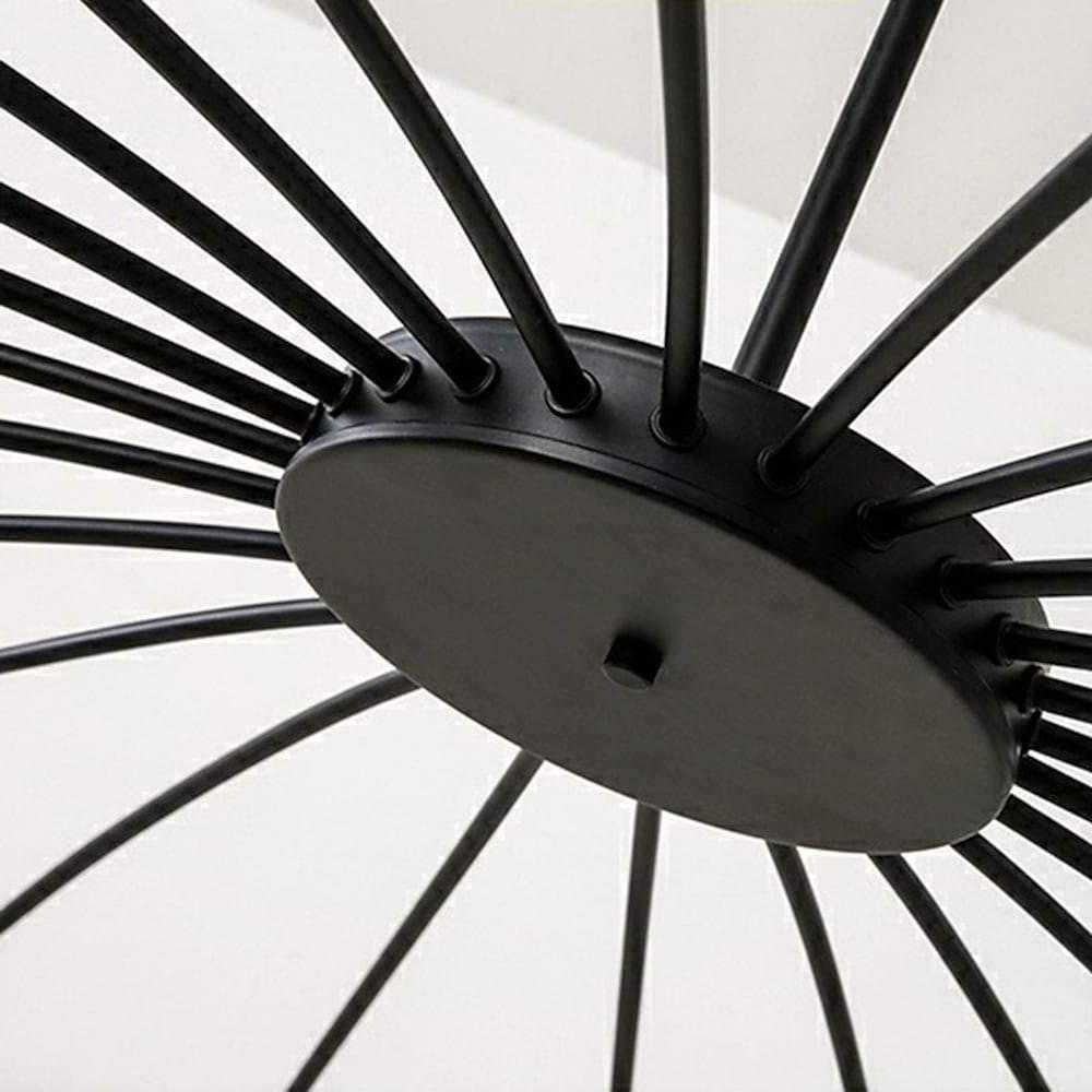 Modern 24 Light Streamlined Round Black Sputnik Chandelier with Adjustable Height
