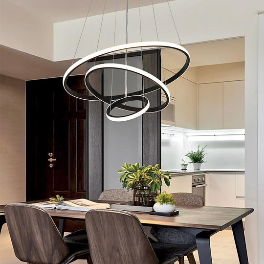 3 Ring Design Acrylic Aluminum LED Pendant Light