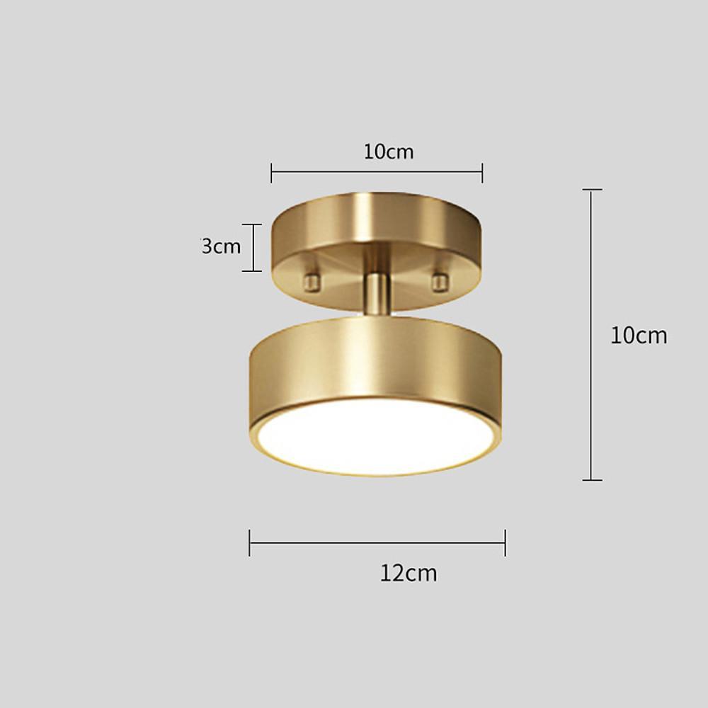 Circular Electroplated Copper LED Nordic Adjustable Ceiling Light