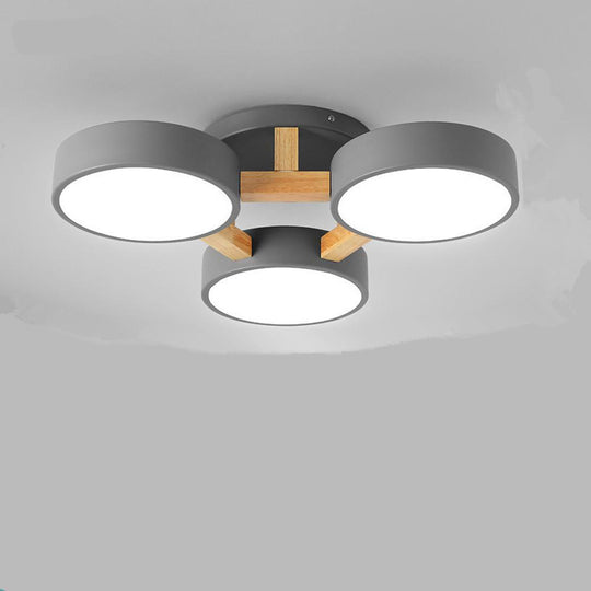 3-Circle LED Flush Mount Ceiling Light with Frosted Shades