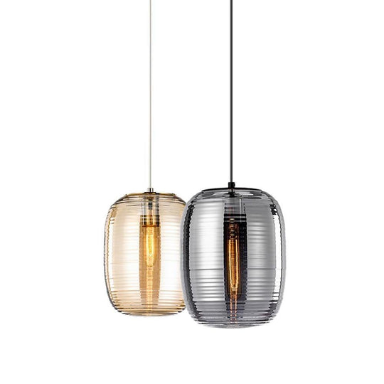 Lantern Shaped Electroplated Glass LED Modern Pendant Light