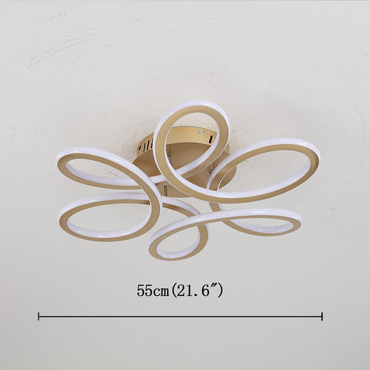 Swirl Flower Shaped Dimmable LED Flush Mount Ceiling Light