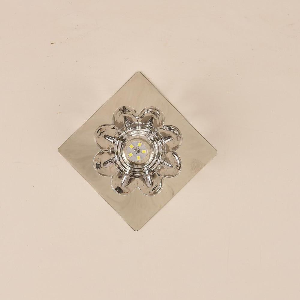 Flower Shaped Electroplated Metal Crystal LED Modern Ceiling Light
